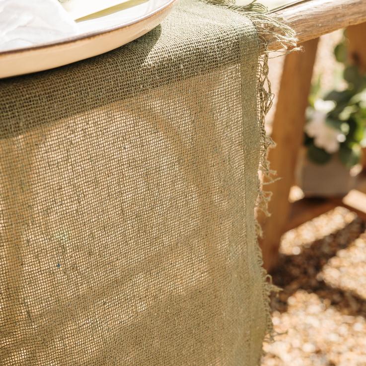 Ράννερ με ξέφτια – Λαδί 30cm x 3m από την εταιρεία Beauty Home