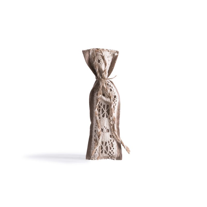 ΠΟΥΓΚΙ ΜΕ ΔΑΝΤΕΛΑ 6 x 19 cm ΜΠΕΖ-ΕΚΡΟΥ