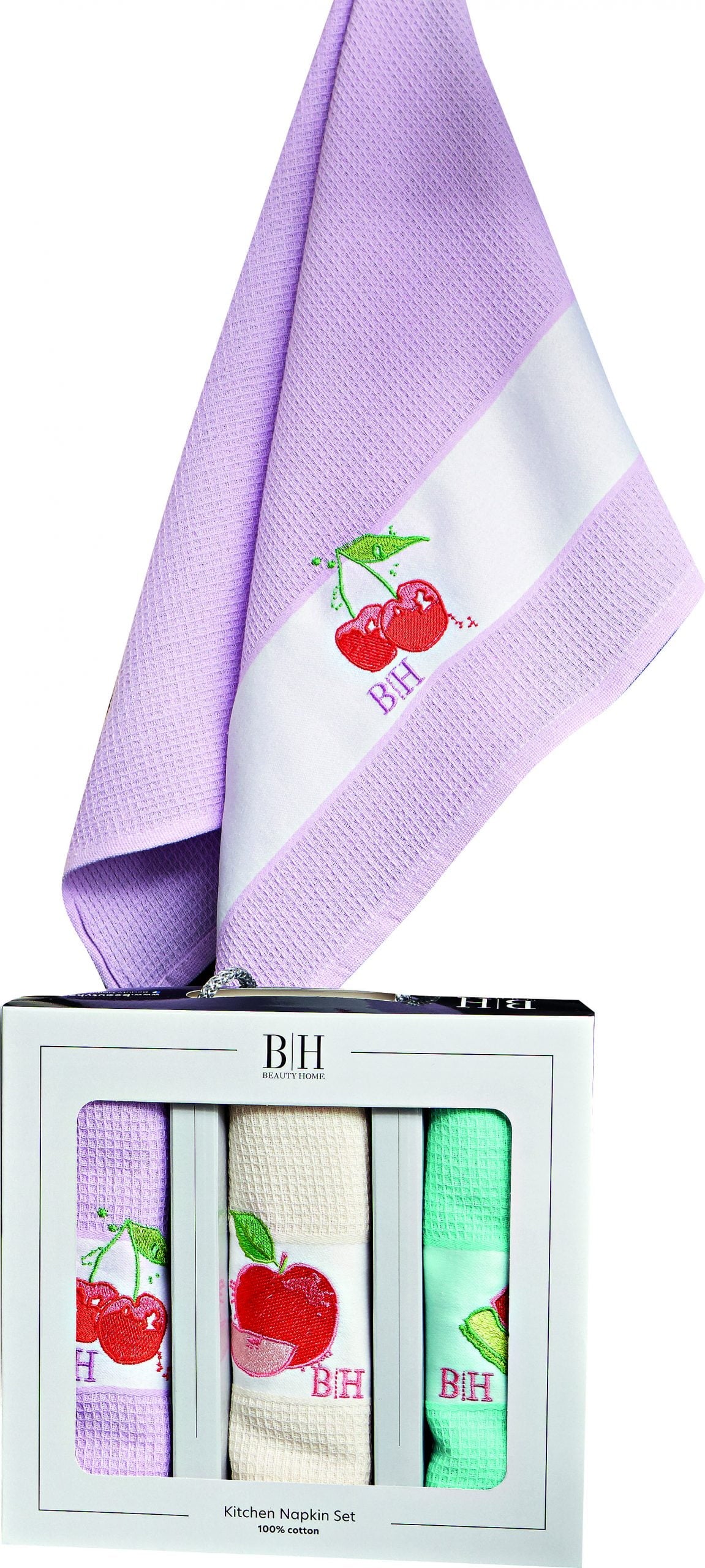 Ποτηρόπανα σετ 3τμχ Fruits Art 8286 40x60 Εκρού,Σιέλ,Ροζ Default Title από την εταιρεία Beauty Home