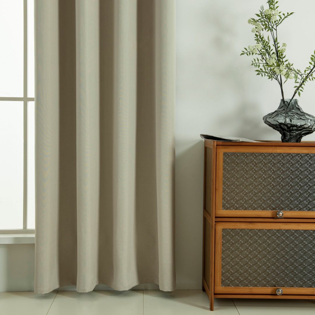 Κουρτίνα Full Blackout σκίασης με 8 κρίκους Soft Art 8391 Beige