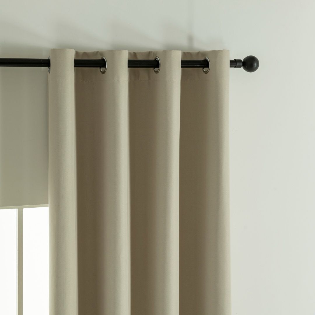 Κουρτίνα Full Blackout σκίασης με 8 κρίκους Soft Art 8391 Beige