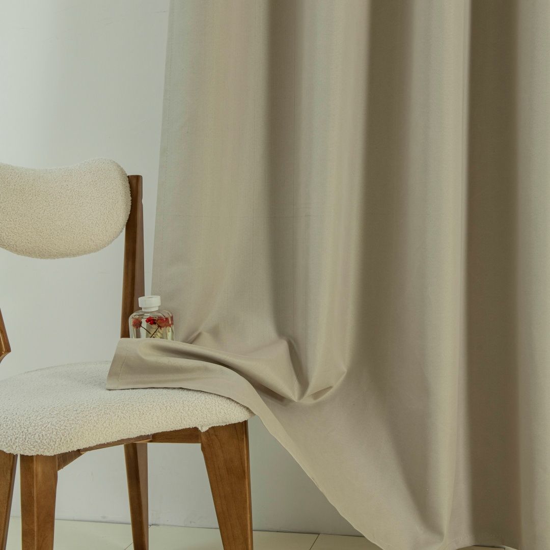 Κουρτίνα Full Blackout σκίασης με 8 κρίκους Soft Art 8391 Beige