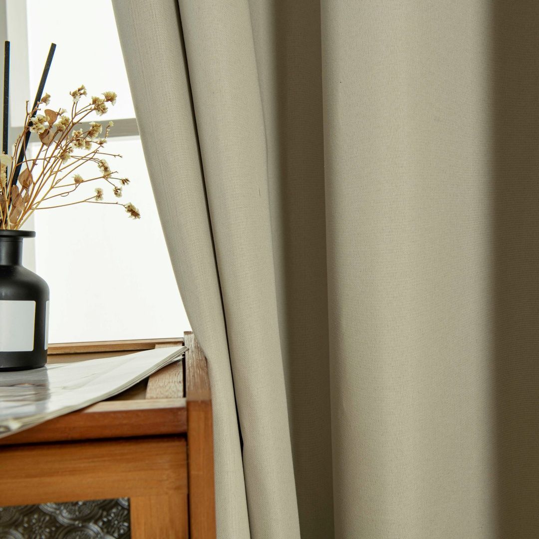 Κουρτίνα Full Blackout σκίασης με 8 κρίκους Soft Art 8391 Beige