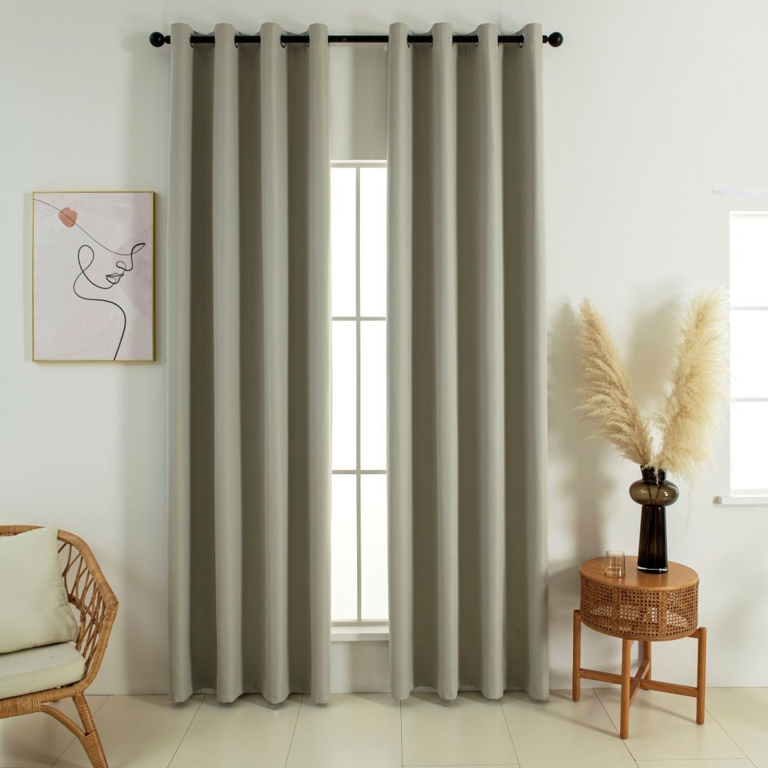 Κουρτίνα Full Blackout σκίασης με 8 κρίκους Soft Art 8391 Dark Beige-3 Σκούρο
