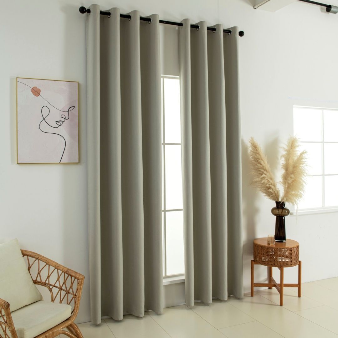 Κουρτίνα Full Blackout σκίασης με 8 κρίκους Soft Art 8391 Dark Beige-3