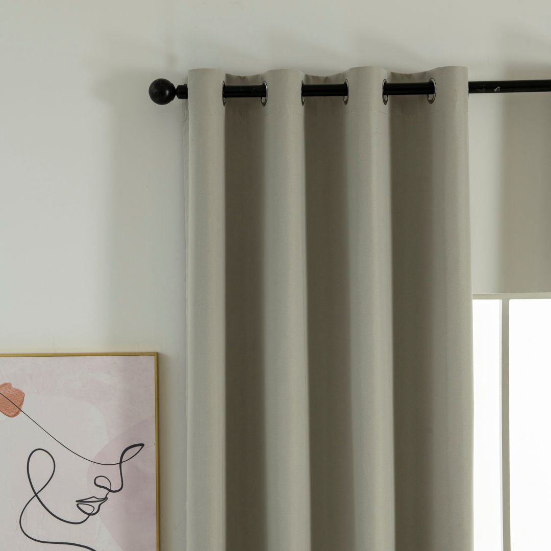 Κουρτίνα Full Blackout σκίασης με 8 κρίκους Soft Art 8391 Dark Beige-3