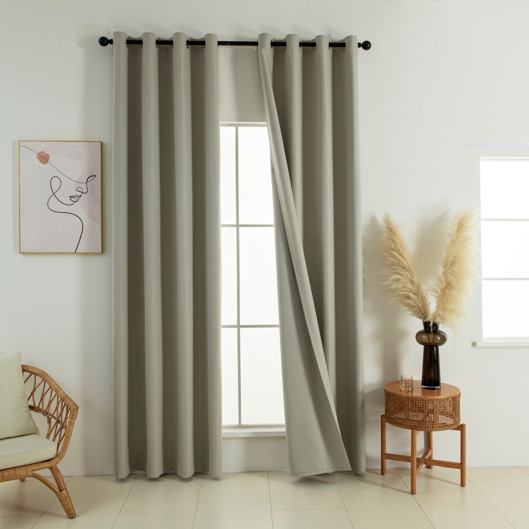 Κουρτίνα Full Blackout σκίασης με 8 κρίκους Soft Art 8391 Dark Beige-3