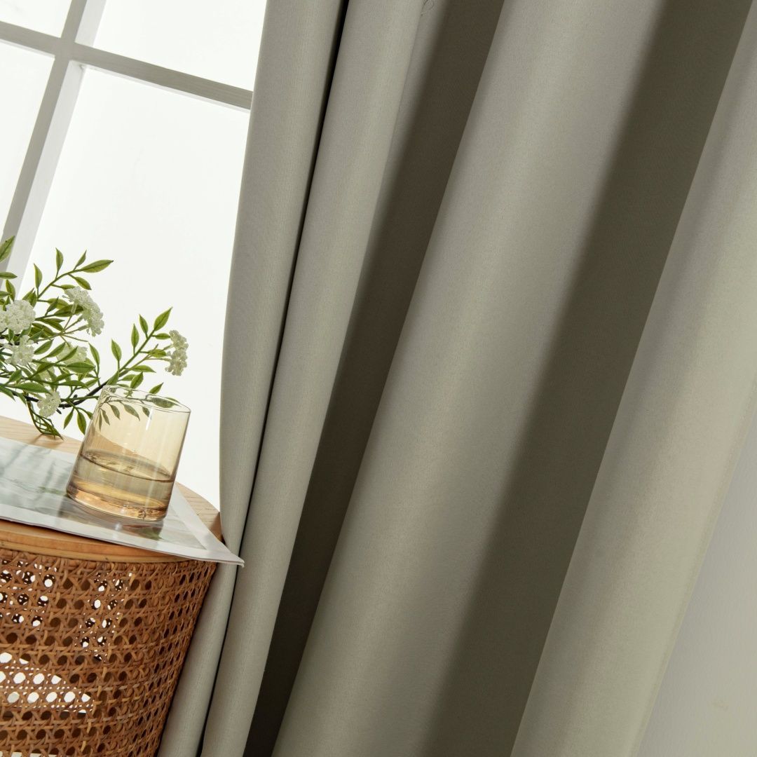 Κουρτίνα Full Blackout σκίασης με 8 κρίκους Soft Art 8391 Dark Beige-3