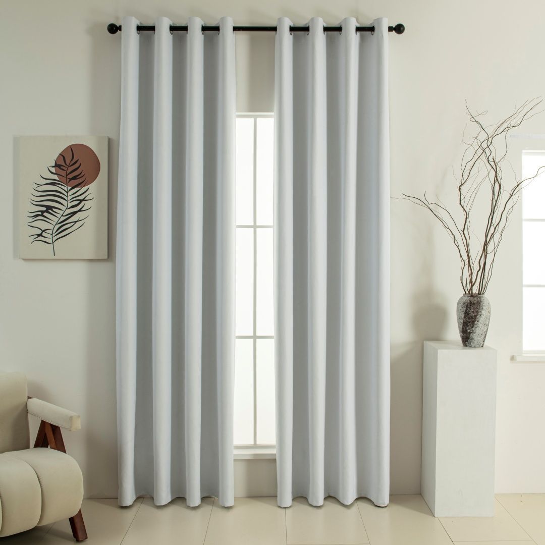 Κουρτίνα Full Blackout σκίασης με 8 κρίκους Soft Art 8391 Ice-Ecru
