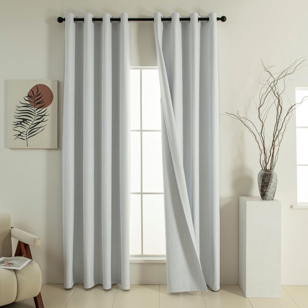 Κουρτίνα Full Blackout σκίασης με 8 κρίκους Soft Art 8391 Ice-Ecru
