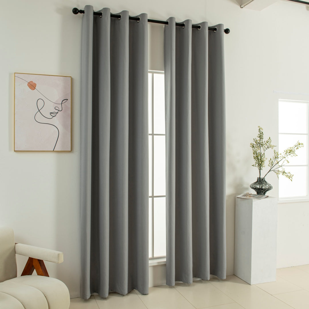 Κουρτίνα Full Blackout σκίασης με 8 κρίκους Soft Art 8391 Grey-11 140x270 Γκρι Default Title από την εταιρεία Beauty Home