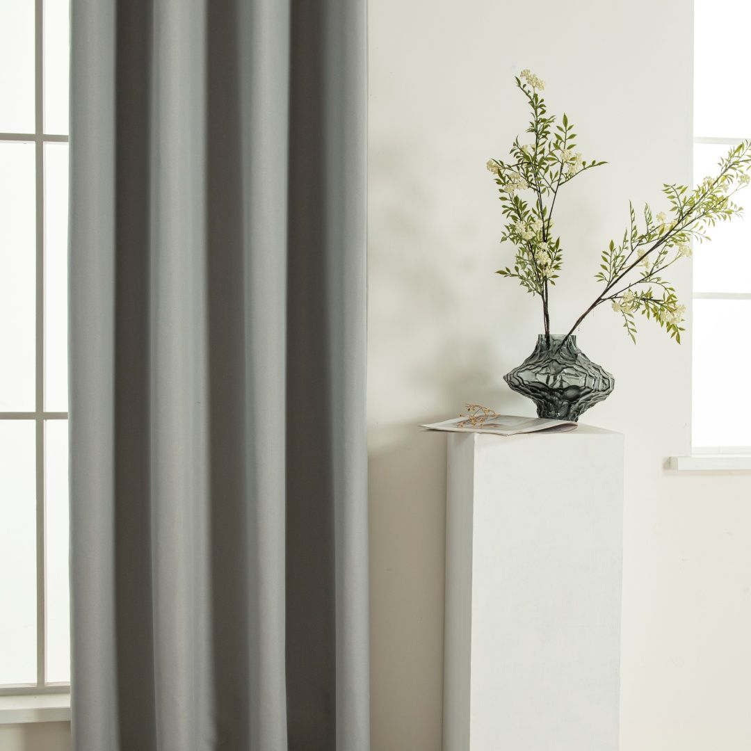Κουρτίνα Full Blackout σκίασης με 8 κρίκους Soft Art 8391 Grey-11