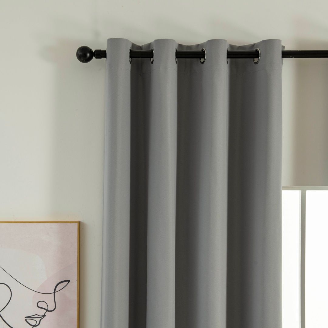 Κουρτίνα Full Blackout σκίασης με 8 κρίκους Soft Art 8391 Grey-11