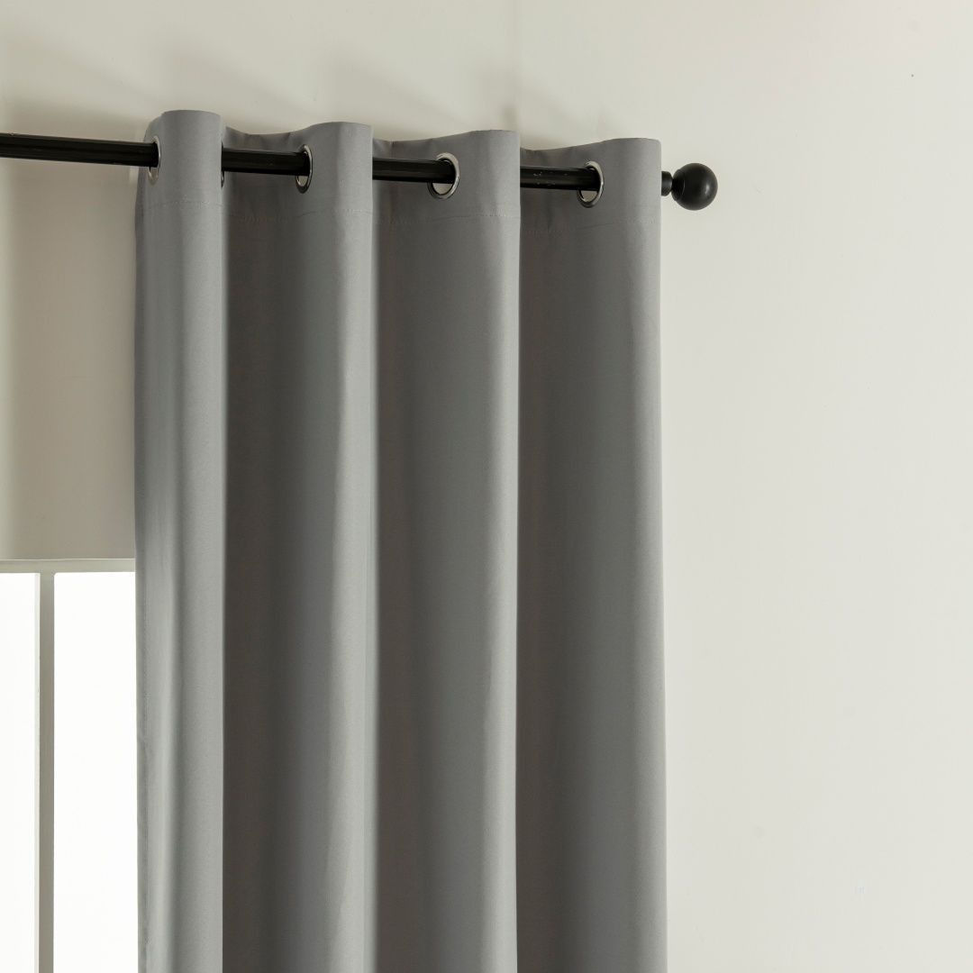 Κουρτίνα Full Blackout σκίασης με 8 κρίκους Soft Art 8391 Grey-11