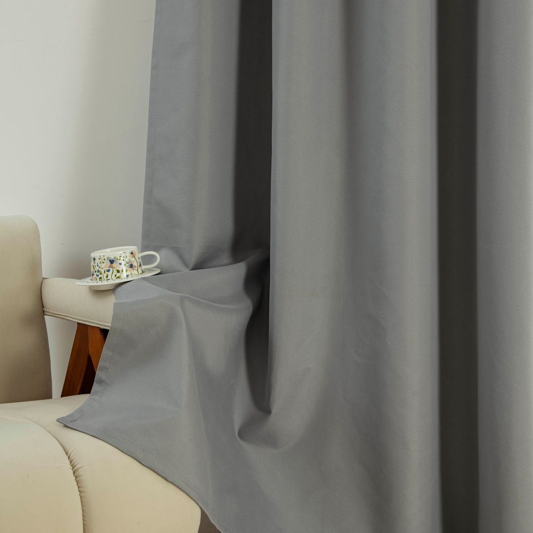 Κουρτίνα Full Blackout σκίασης με 8 κρίκους Soft Art 8391 Grey-11