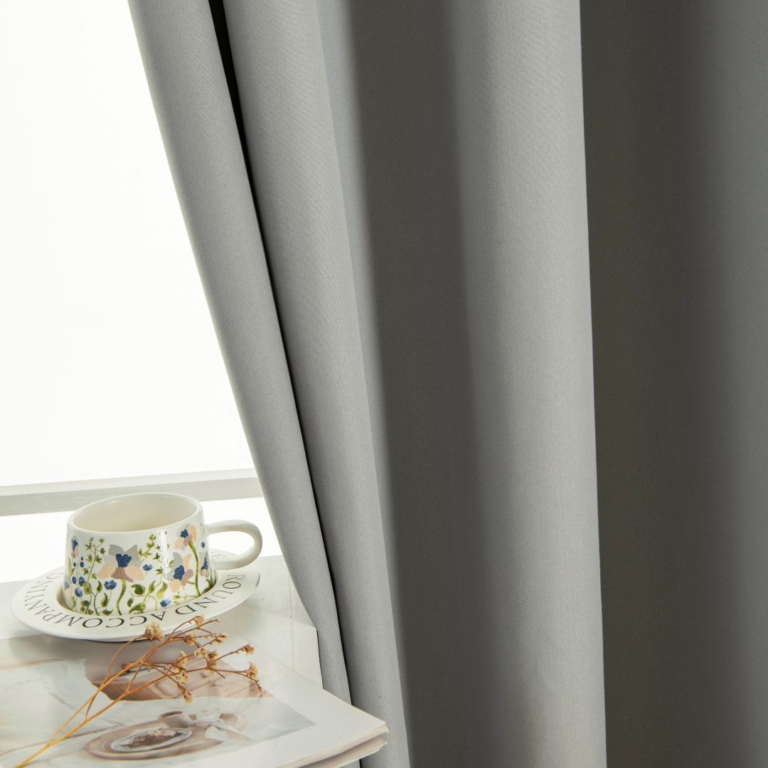 Κουρτίνα Full Blackout σκίασης με 8 κρίκους Soft Art 8391 Grey-11