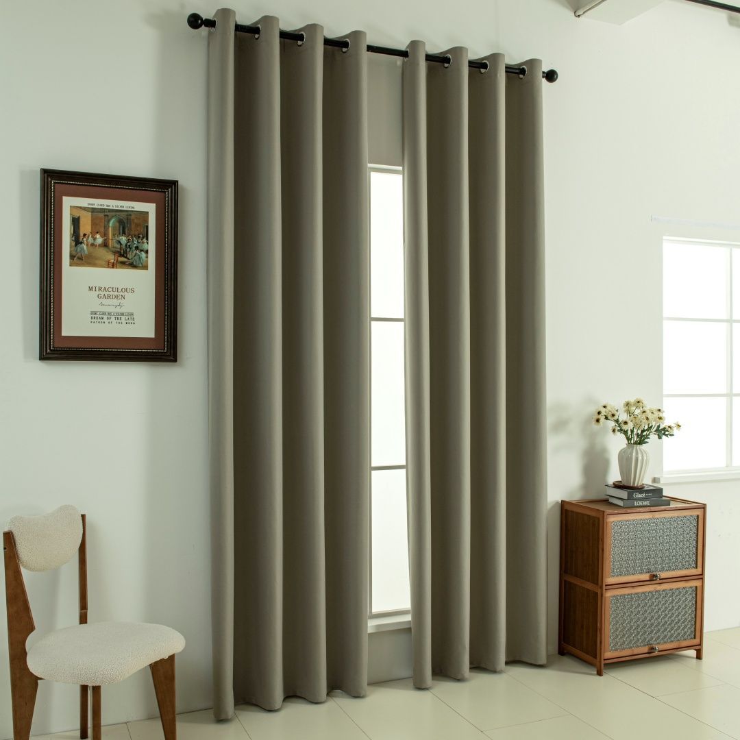 Κουρτίνα Full Blackout σκίασης με 8 κρίκους Soft Art 8391 Light Beige-C3
