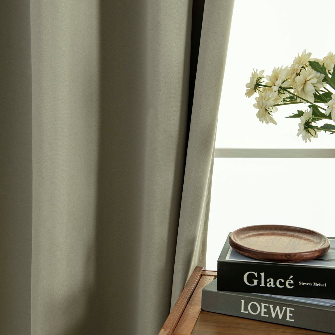 Κουρτίνα Full Blackout σκίασης με 8 κρίκους Soft Art 8391 Light Beige-C3