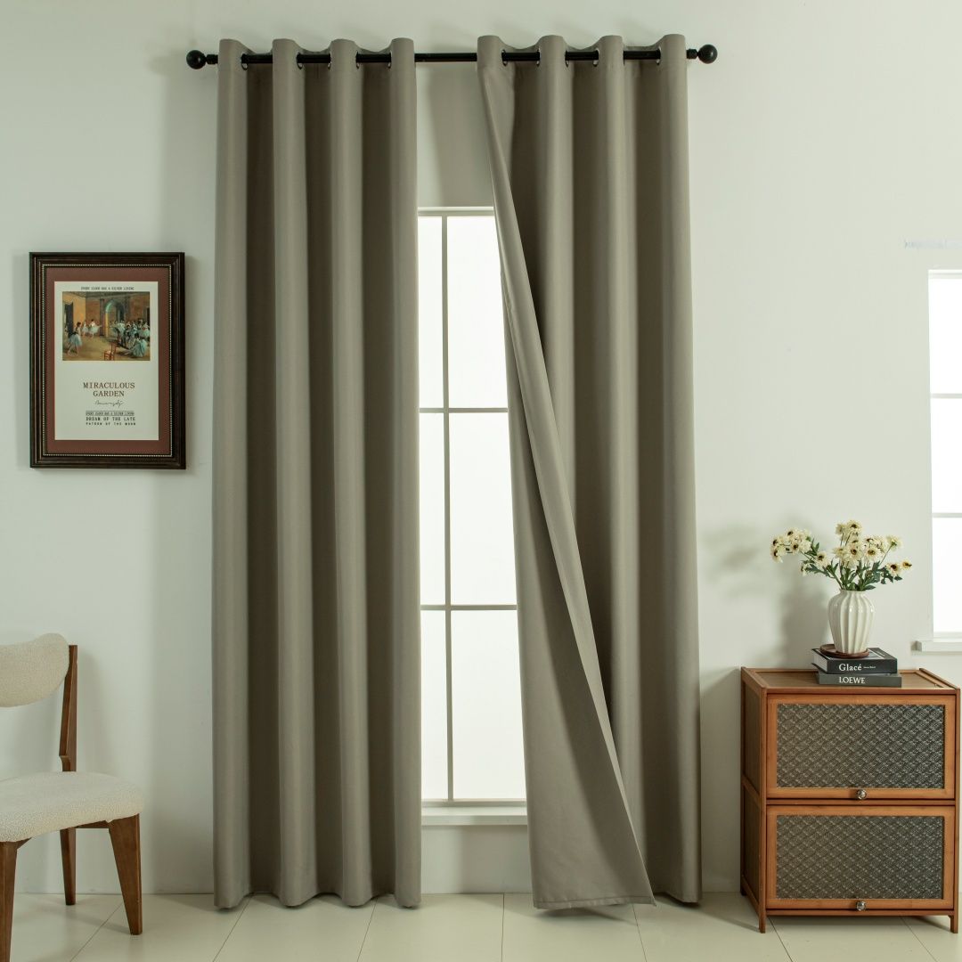 Κουρτίνα Full Blackout σκίασης με 8 κρίκους Soft Art 8391 Light Beige-C3