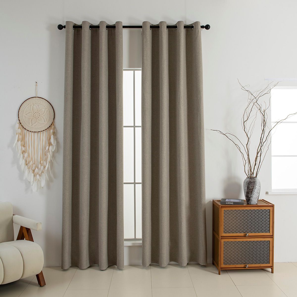 Κουρτίνα Full Blackout σκίασης με 8 κρίκους Elite Art 8392 Beige-Νο5