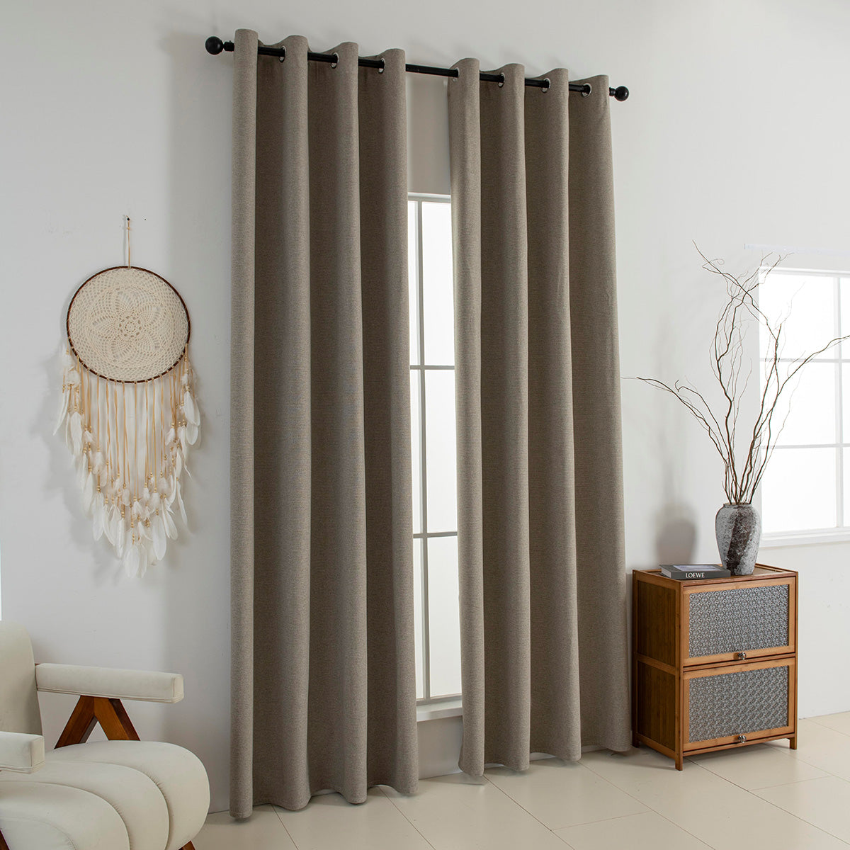 Κουρτίνα Full Blackout σκίασης με 8 κρίκους Elite Art 8392 Beige-Νο5 140x270 Μπεζ Default Title από την εταιρεία Beauty Home