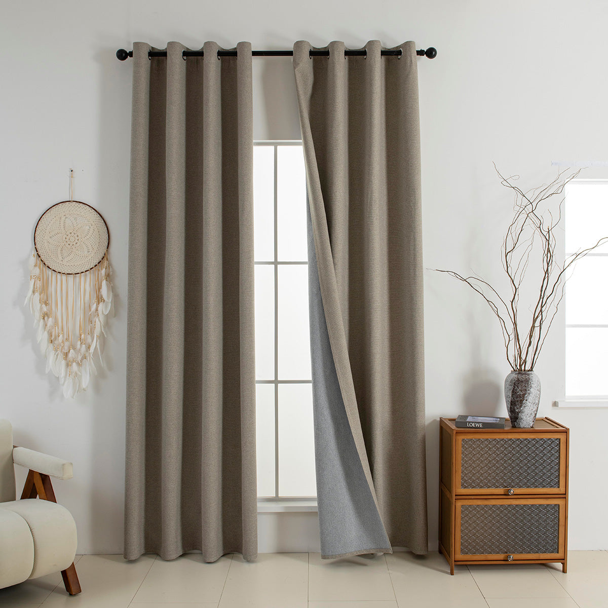 Κουρτίνα Full Blackout σκίασης με 8 κρίκους Elite Art 8392 Beige-Νο5 140x270 Μπεζ από την εταιρεία Beauty Home