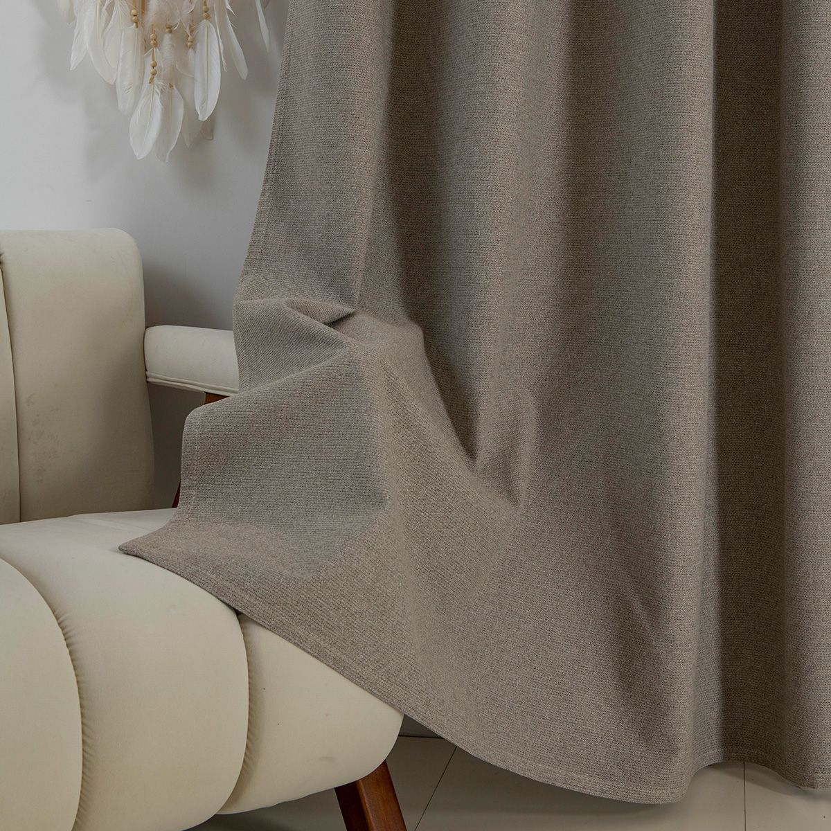 Κουρτίνα Full Blackout σκίασης με 8 κρίκους Elite Art 8392 Beige-Νο5