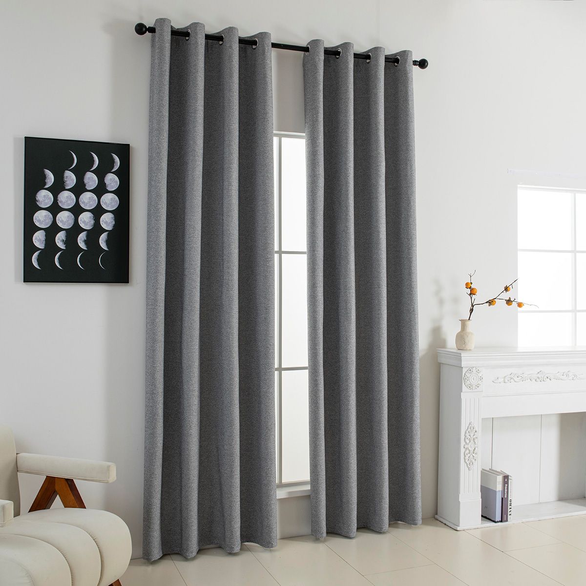 Κουρτίνα Full Blackout σκίασης με 8 κρίκους Elite Art 8392 Grey-Νο7