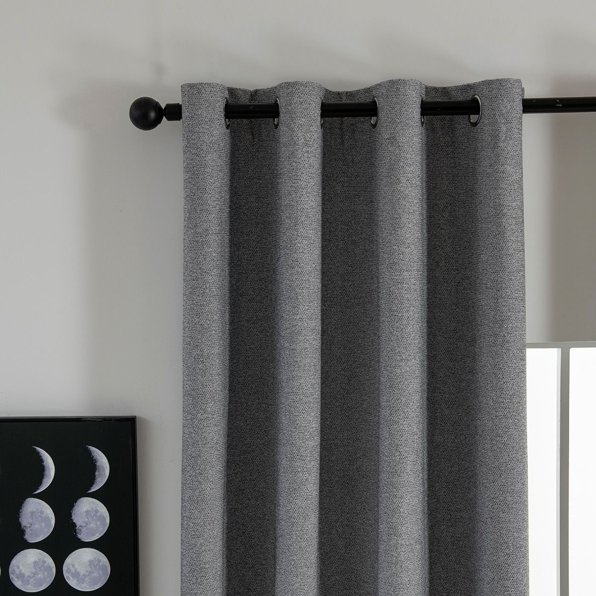 Κουρτίνα Full Blackout σκίασης με 8 κρίκους Elite Art 8392 Grey-Νο7