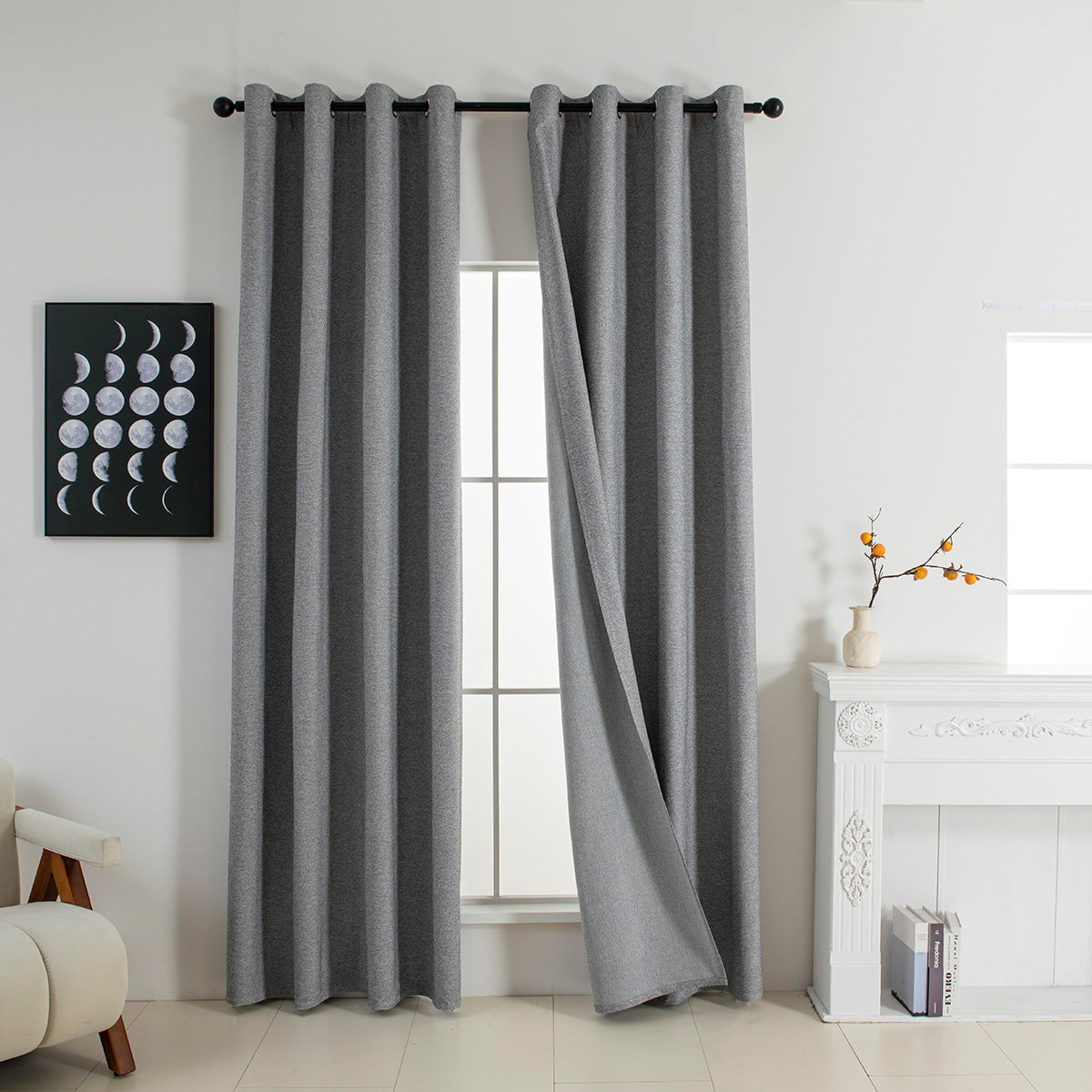 Κουρτίνα Full Blackout σκίασης με 8 κρίκους Elite Art 8392 Grey-Νο7 140x270 Σκούρο Γκρι από την εταιρεία Beauty Home