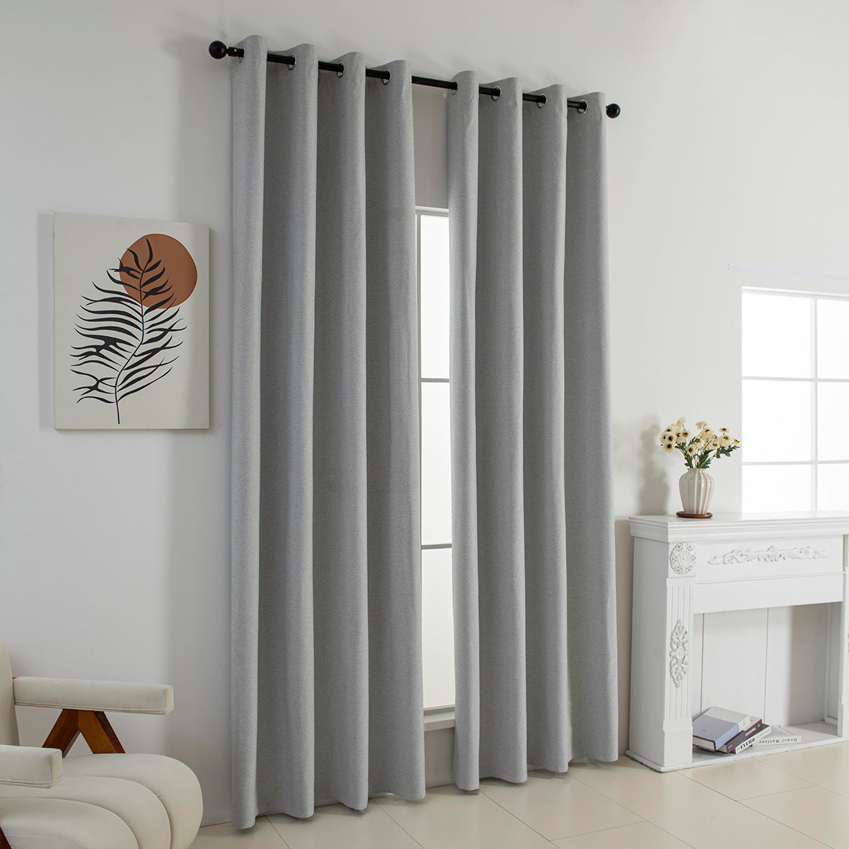 Κουρτίνα Full Blackout σκίασης με 8 κρίκους Elite Art 8392 Light Grey-Νο3 140x270 Ασημί Default Title από την εταιρεία Beauty Home