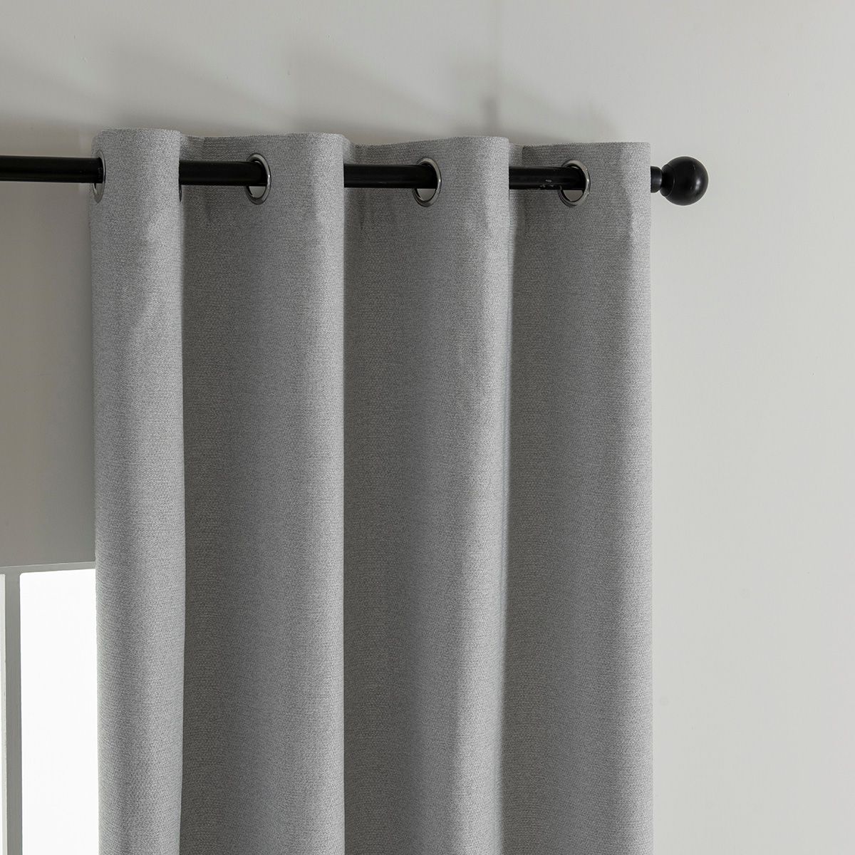 Κουρτίνα Full Blackout σκίασης με 8 κρίκους Elite Art 8392 Light Grey-Νο3
