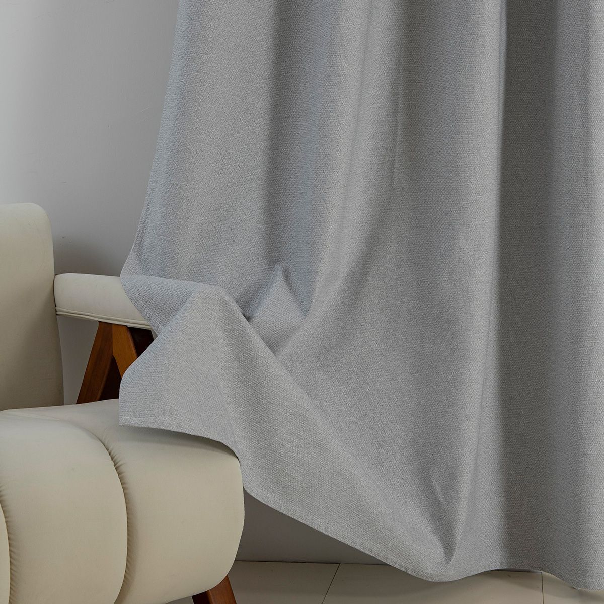 Κουρτίνα Full Blackout σκίασης με 8 κρίκους Elite Art 8392 Light Grey-Νο3