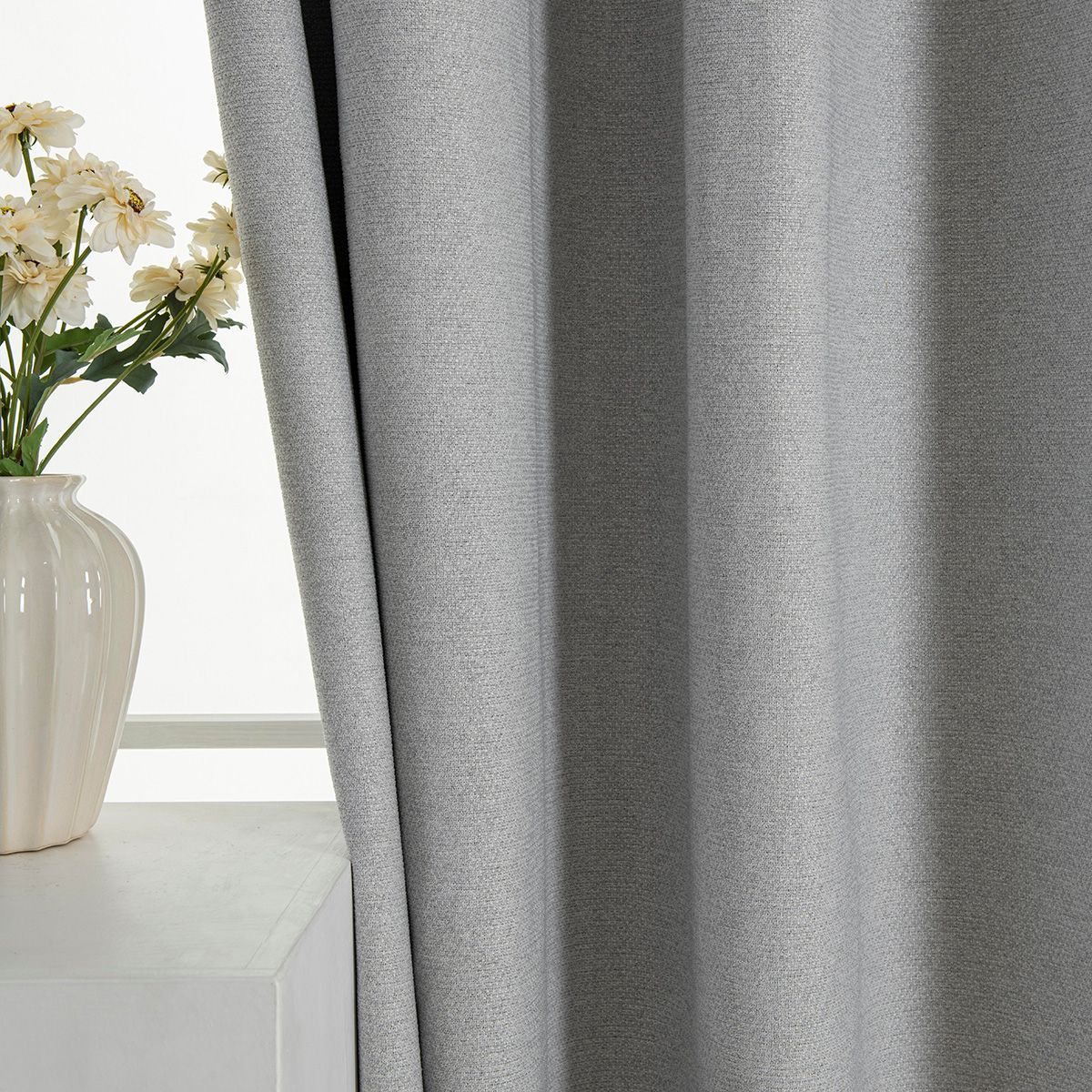 Κουρτίνα Full Blackout σκίασης με 8 κρίκους Elite Art 8392 Light Grey-Νο3