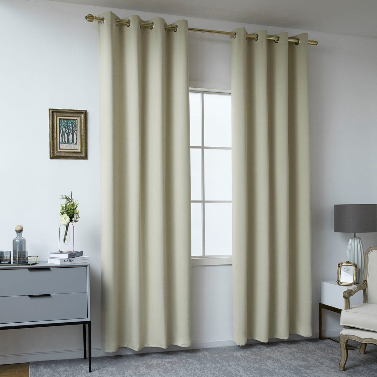 Κουρτίνα Blackout σκίασης με 8 κρίκους Ideal Art 8400