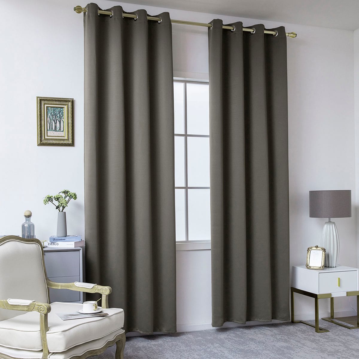 Κουρτίνα Blackout σκίασης με 8 κρίκους Ideal Art 8400
