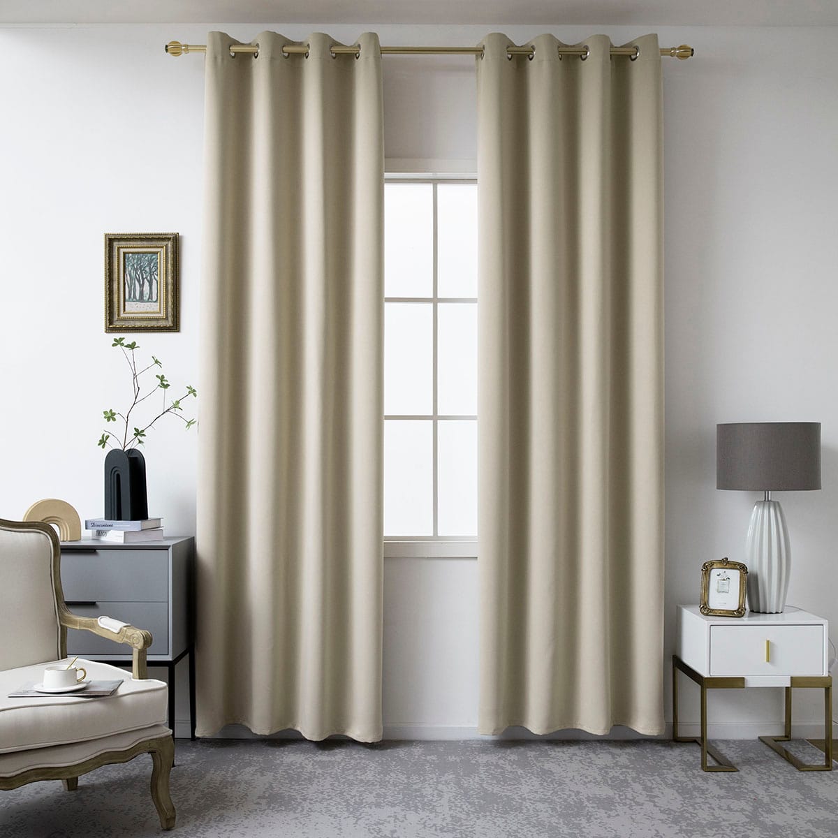 Κουρτίνα Blackout σκίασης με 8 κρίκους Ideal Art 8400 140x270 Άμμου από την εταιρεία Beauty Home