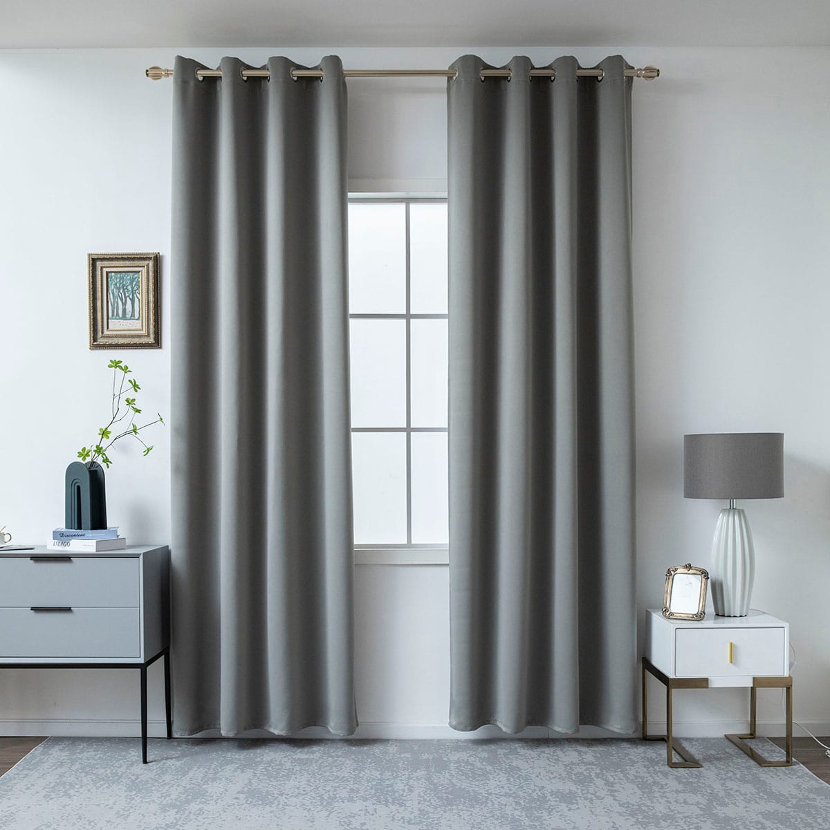 Κουρτίνα Blackout σκίασης με 8 κρίκους Art Ideal 8400 140x270 Ανθρακίτης από την εταιρεία Beauty Home