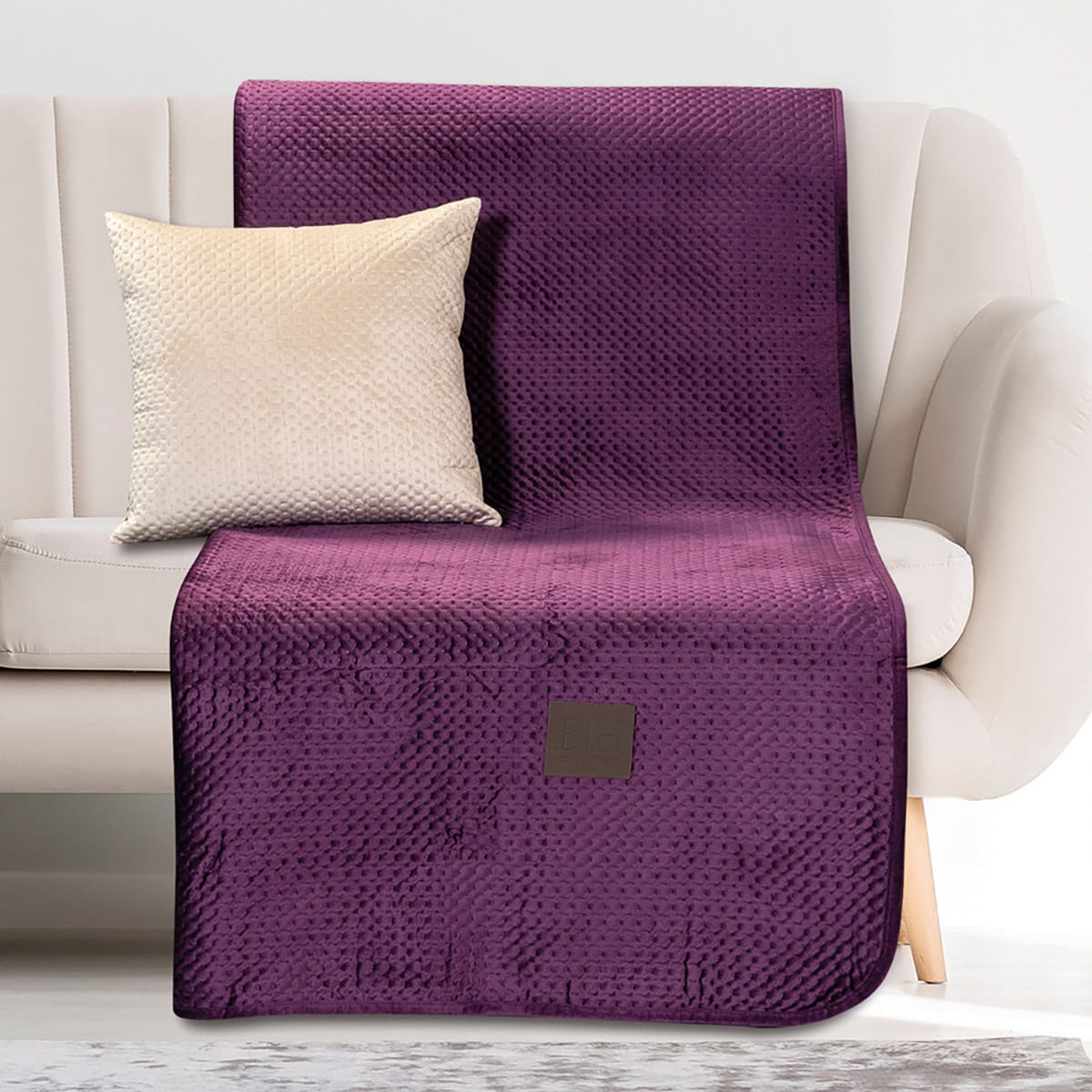 Beauty Home Ριχτάρι Τριθέσιο Velvety Art 8411 180x300 Μωβ