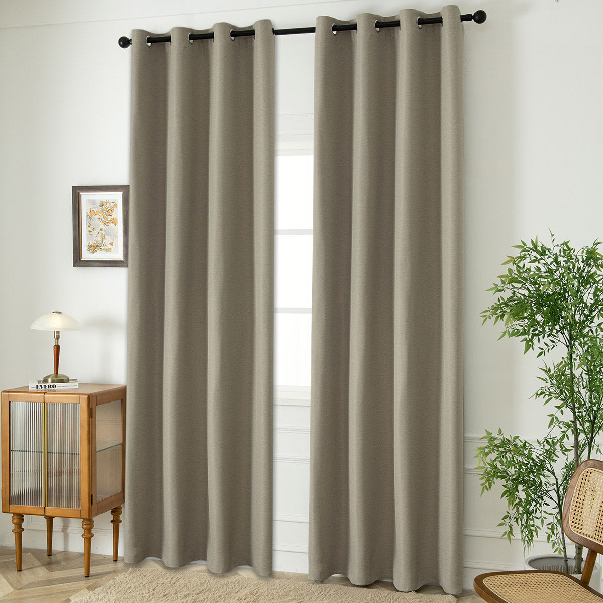 Κουρτίνα Blackout Jacquard σκίασης με 8 μεταλλικούς κρίκους Glare Art 8444 140x270 Άμμου Default Title από την εταιρεία Beauty Home