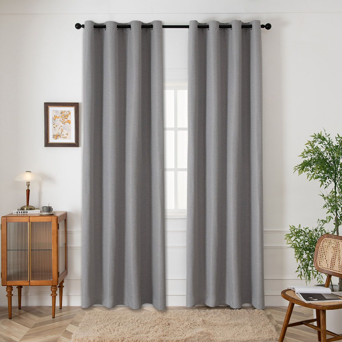 Κουρτίνα Blackout Jacquard σκίασης με 8 μεταλλικούς κρίκους Glare Art 8444