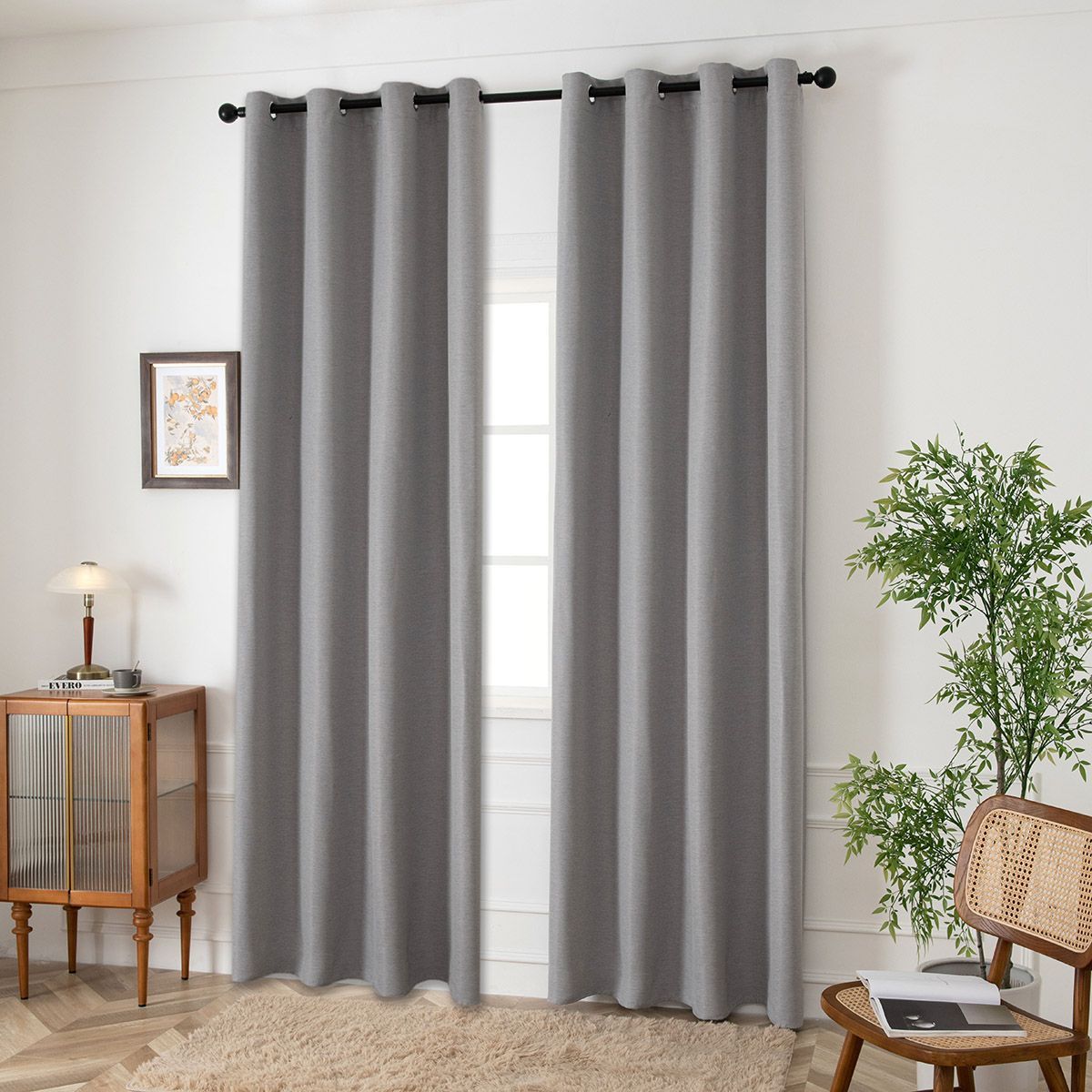 Κουρτίνα Blackout Jacquard σκίασης με 8 μεταλλικούς κρίκους Glare Art 8444