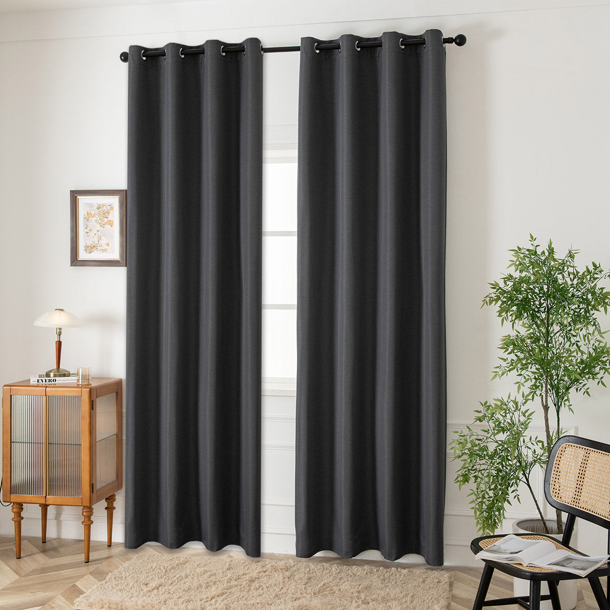 Ύφασμα κουρτίνας με το μέτρο Blackout jacquard σκίασης Glare Art 8444 Φ280 Ανθαρκί Default Title από την εταιρεία Beauty Home