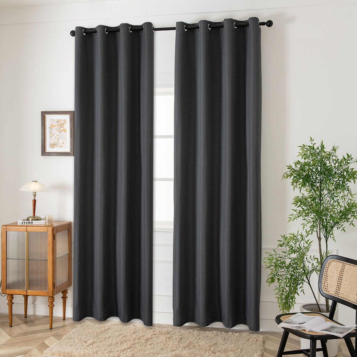 Κουρτίνα Blackout Jacquard σκίασης με 8 μεταλλικούς κρίκους Glare Art 8444