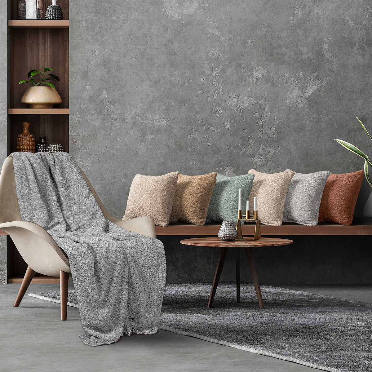 Ριχτάρι Τετραθέσιο Lamb Art 8571 180x350 Γκρι από την εταιρεία Beauty Home
