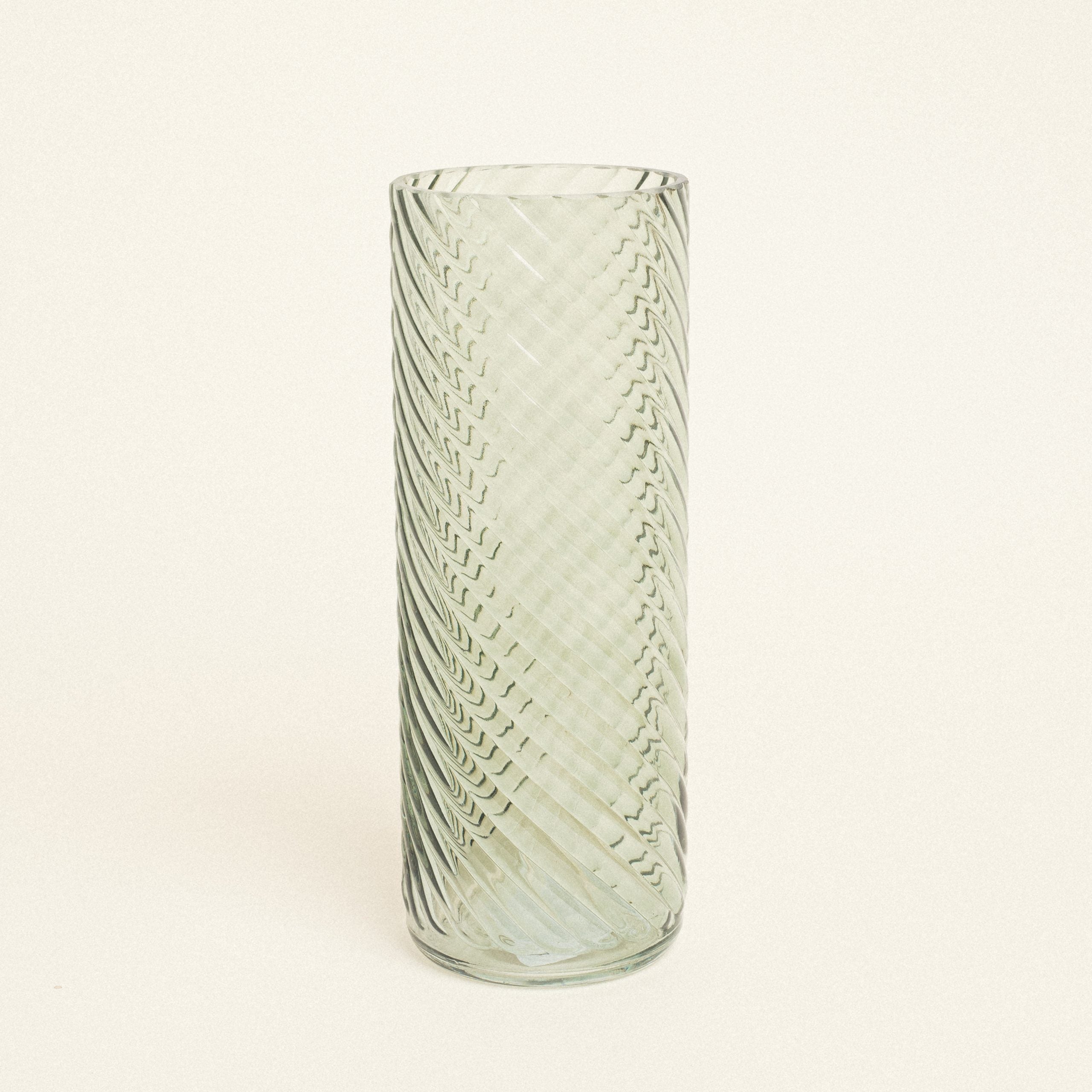 Γυάλινο Βάζο με Εφέ Στροβιλισμού 10cm x 26.5cm