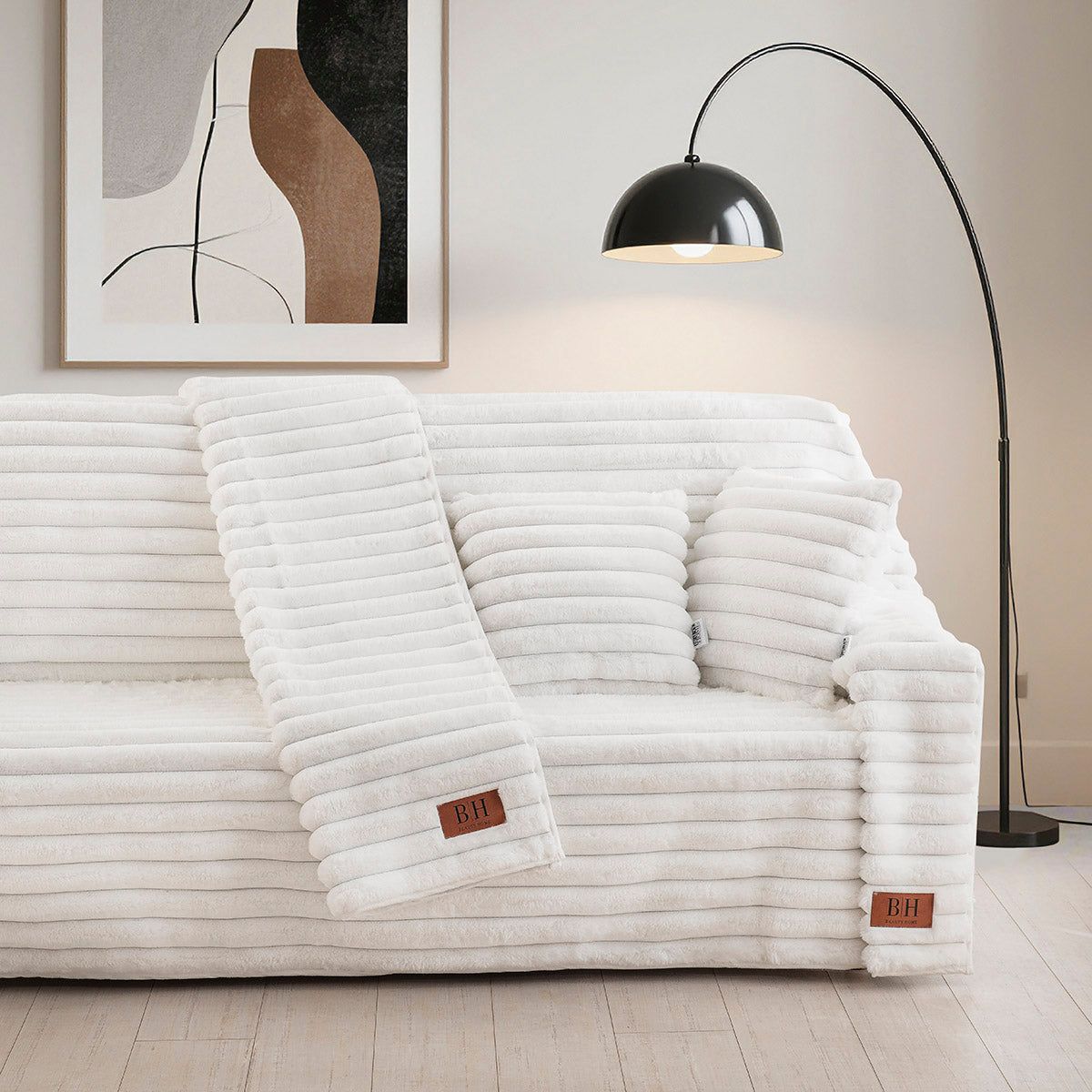 Γούνινο ριχτάρι Stripe Art 8728 180x250