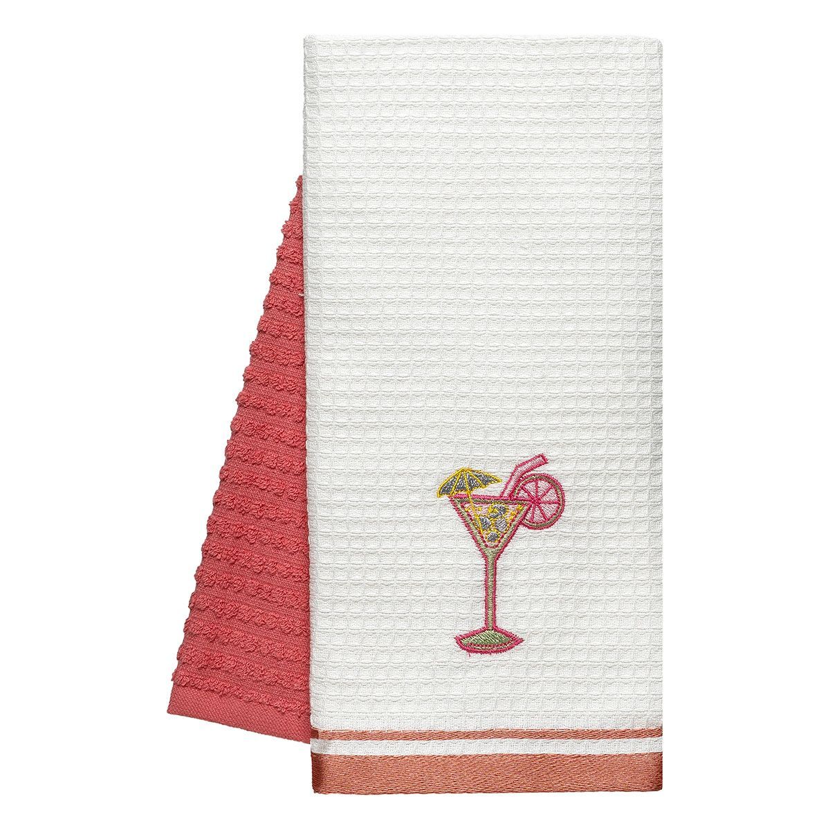 Ποτηρόπανα σετ 2τμχ Cocktail Art 8807 Ροδακινί