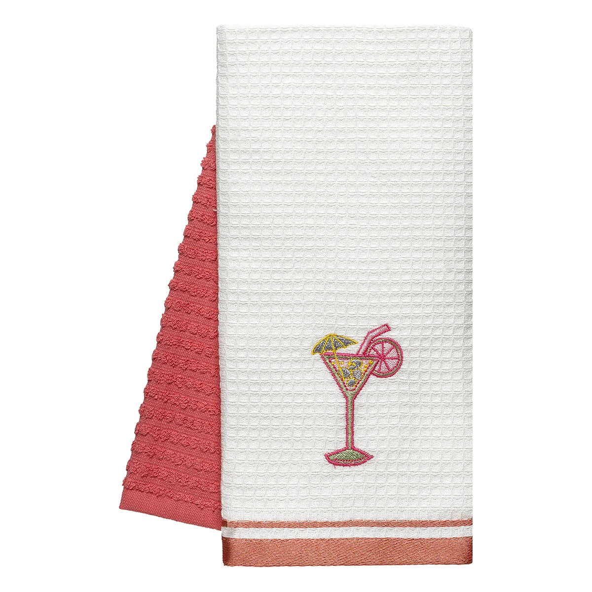 Ποτηρόπανα σετ 2τμχ Cocktail Art 8807 Ροδακινί