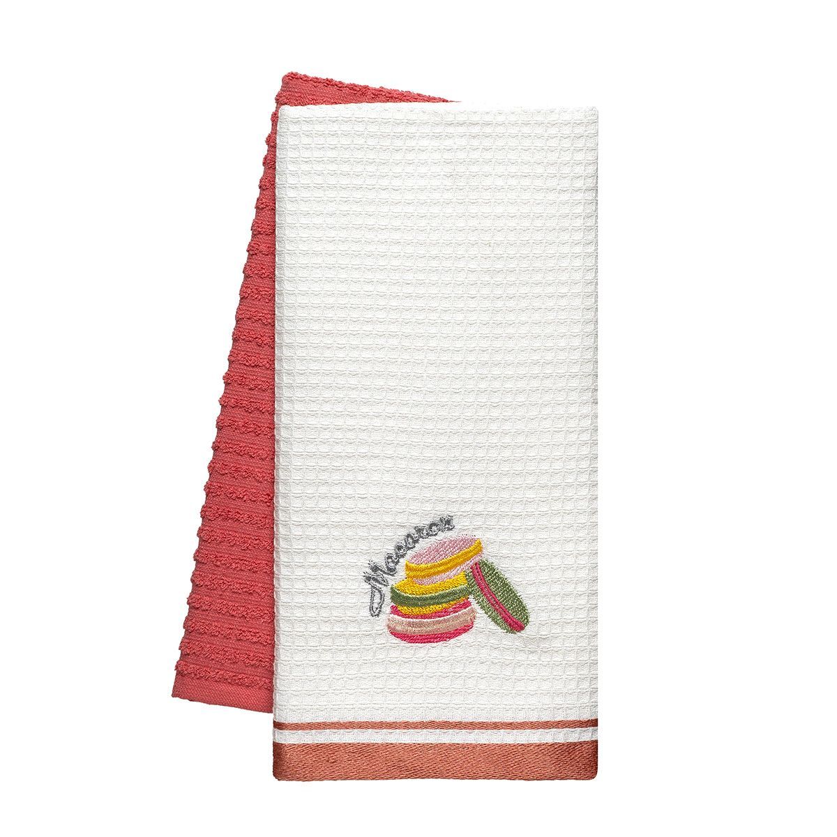 Ποτηρόπανα σετ 2τμχ Macarons Art 8809 Ροδακινί